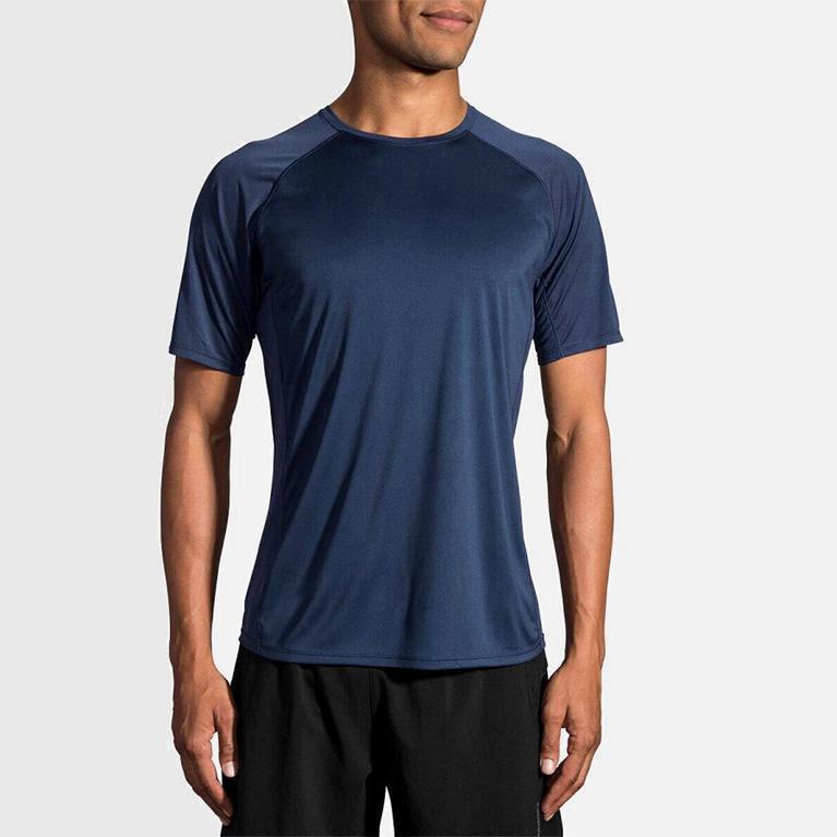 Camiseta De Corrida Manga Curta Brooks Stealth Masculino Brasil - Azuis (60435HUWZ)